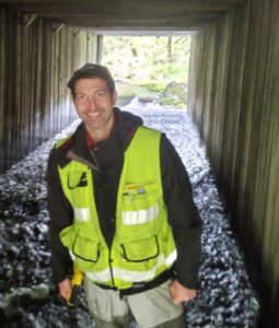 Michael at work on a fish passage project.